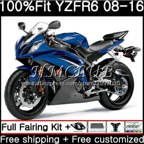 Injection For YAMAHA YZF600 YZF-R6 2008 2013 2014 2015 2016 17HC.11 YZF 600 YZF R6 R 6 YZFR6 08 13 14 15 16 Fairing glossy blue