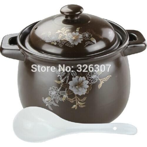 Chinese 7L ceramic sand pot cookware stock porridge earthen cooking pan saucepan marmite stew soup tureen casserole