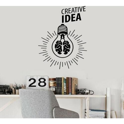 Creative lighting brain vinyl wall decal office home decoration art sticker mural BG37
