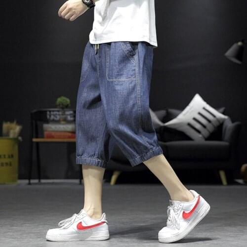 Summer Casual Shorts Men Normcore Minimalist Sweatpants Jogger Breathable Pockets Trousers Elastic Waist Calf-Length Pants M-5XL