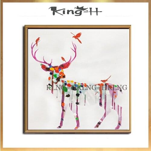 Best Handmade Colour Modern abstract painting Animal oil painting Deer oil canvas Wall Decorative Home Art Decorative