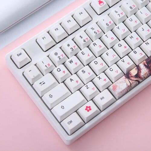 108 keys PBT sublimation japanese keycaps mechanical keyboard spacebar anime Cherry profile Compatible with 60 87 104 108