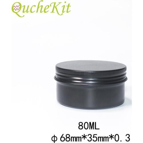 12pcs 80ml Metal Black Tin Boxes Candle Wax Cream Cosmetic Container Screw Lid Tin Jars Mini Metal Storage Boxes