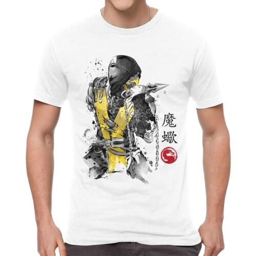 Fashion Mortal Kombat T Shirt Men Short Sleeve 100% Cotton T-shirt Sub Zero Scorpion Game Tees Top Fashion Tshirt Gift Idea