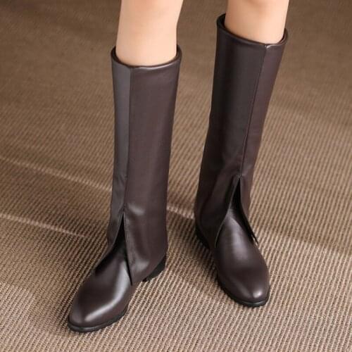 Winter Womens Western Boots with Pointed Toes and Solid Heels 1688