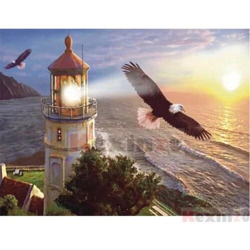 Kexinzu Full 5D DIY Square/Round Drill Diamond Painting "Animal Eagle" 3d Diamond Embroidery Cross Stitch Decor Gift D18