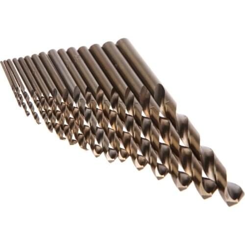 15Pcs High Speed Steel M35 HSS Cobalt Twist Drill Bit Set 1.5-10mm Power Tools