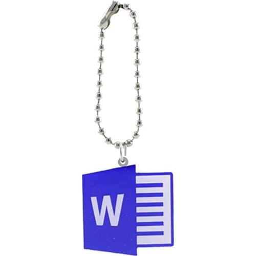 Office Software Icons DIY Mini Key Rings White Collar Workers Resin Epoxy Keyholder For Phone Computer Briefcase Ornament