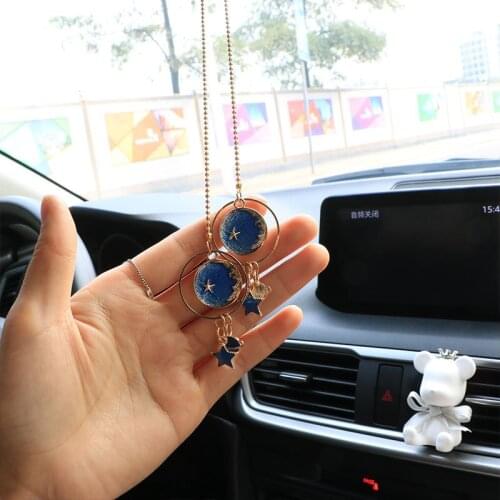 Car Star Pendant Auto Rearview Mirror Ornament Simple Literary Ornament Car Interior Decoration For Girls Car Accessories