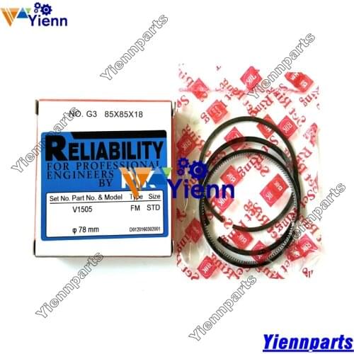 V1505 Piston Ring 16261-21050 16292-21050 For Kubota KX71-3 Mini Excavator Diesel Engine Repair Parts
