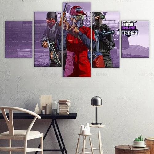 Grand Theft Auto game poster GTA Online diamond Casino Heist game figure wall picture living room game room decor gift