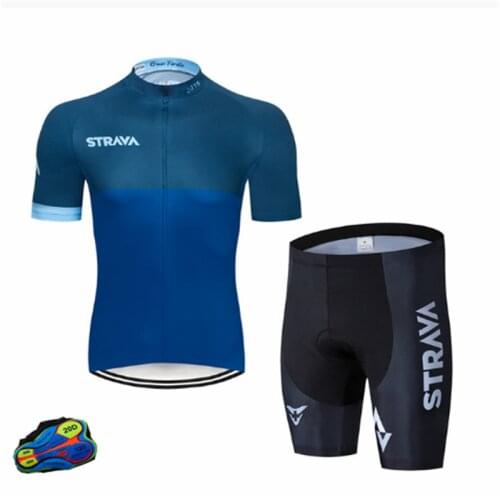 Strava Various Cycling Jersey Suits Bicycle Short-Sleeved Cycling Jersey Naillot Cycling Jersey Bib Shorts Tops Set 20D Gel pad