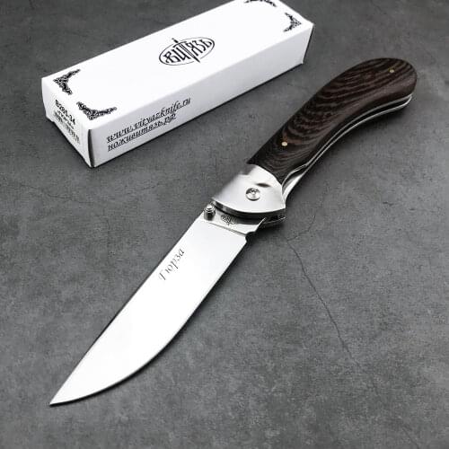 Russia Folding Knife New Tactical Knife Stainless Steel Pocket Camping Hunting Knife EDC Tool Selfdense Knife Wooden handle
