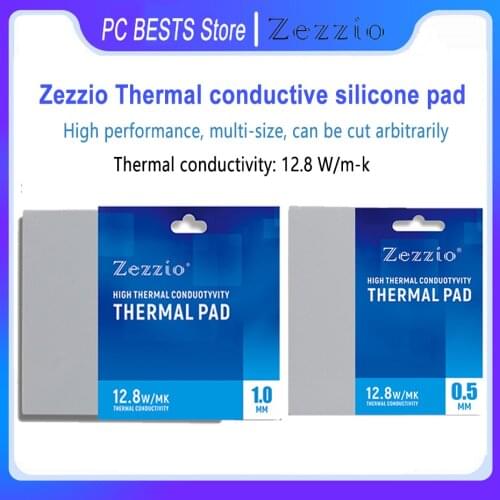 Zezzio Thermal conductive silicone pad Multi-Size for CPU GPU Motherboard Mining Graphics Card conductivity 12.8W/MK Thermal Pad