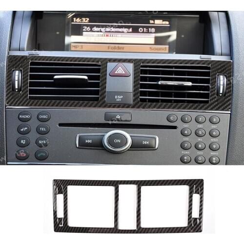 Carbon Fiber Central Consol Air Vent Outlet Trim For Benz C Class W204 2007-2010