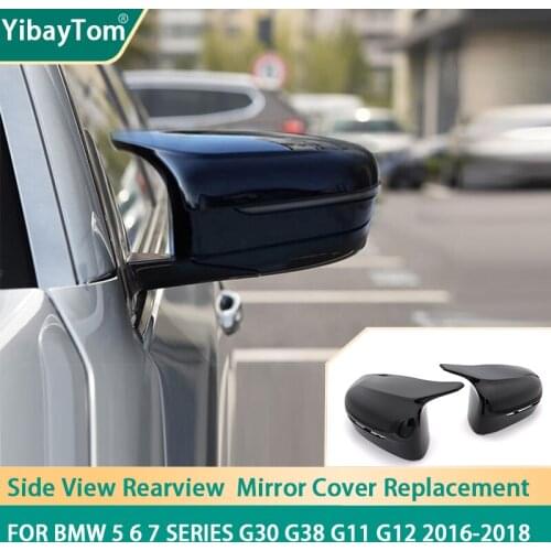 M Style Glossy Black Rearview Side Mirror Cover Caps Replacement for BMW G30 G38 GT G11 G12 2016-2018 car accessories