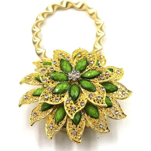 1PCS Jade Decorative Curtain Buckle Magnet Curtain Tieback Spring Steel Wire Room Accessories Clip Flower Magnetic Window Holder