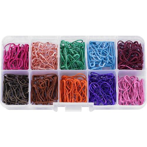 100/300pcs Mix Color Gourd Shape Safety Pins Metal Clips Gourd Pins Knitting Cross Stitch Marker Tag Pins Clips