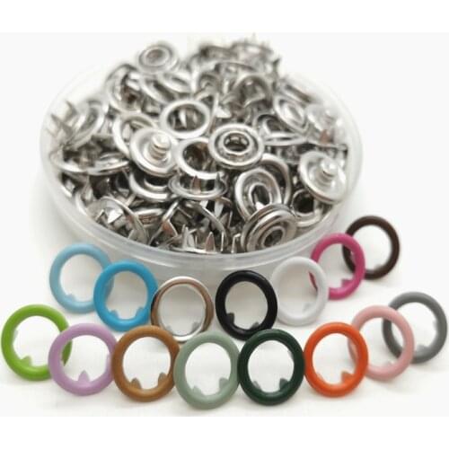 11mm Craft-DIY-Buttons Studs Fastener-Snap Buttons-Press Prong-Ring Sewing Craft Metal