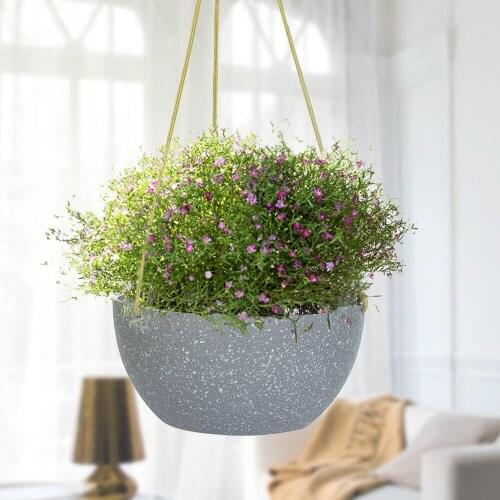 2 Pack Garden Plant Hanger Hanging Planter Basket Flower Pot With Nylon Rope Plastic Planter Basket House Garden Decor
