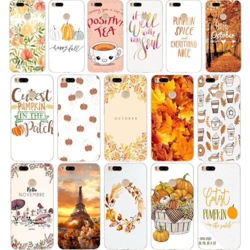 62AA Pumpkin happy gift Soft Silicone Tpu Cover phone Case for Xiaomi Redmi Mi A1 A2 8 lite