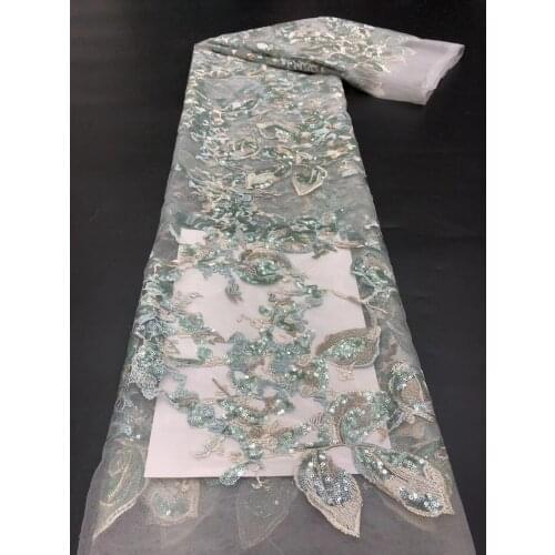 African Net Lace Fabric SYJ-4188812 High Quality Lace Nigerian Lace Fabrics with sequins Sewing French Tulle Lace Material