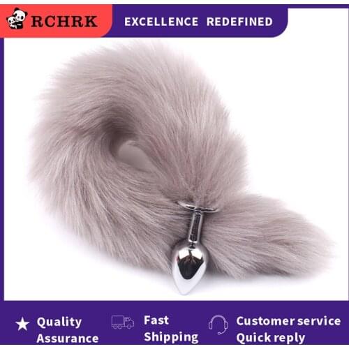 2021 New Dog Fox Tail Anal Plug sexy Toys Metal Fake Furry Butt Plug BDSM Flirt Anu Plug For Women role Games Product For Couple