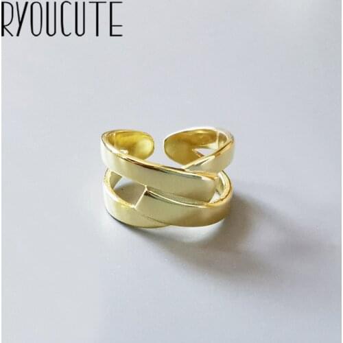 Korean Open Adjustable Cross Finger Rings for Women Wedding Ring Jewelry Valentines Day GIFT