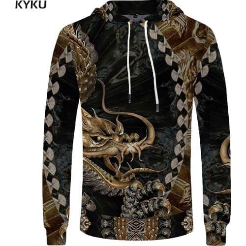 KYKU Brand Dragon Hoodie Men Animal Hoodies Hip Hop Chinese Style 3d Printed Sweatshirt Anime Vintage Mens Clothing Casual New