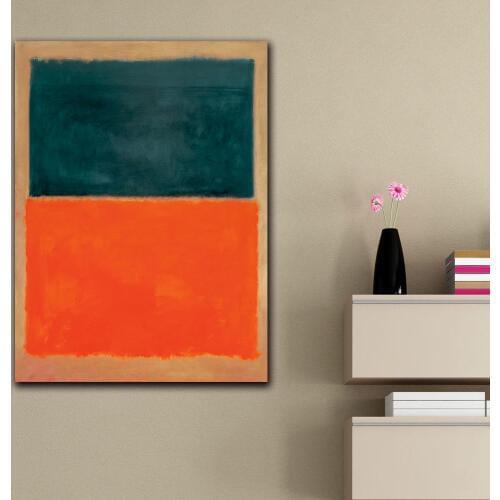 Wall Pictures For Living Room Abstract mark_rothko GREEN AND TANGERINE ON RED Canvas Art Home Decor Modern No Frame Oil Painting