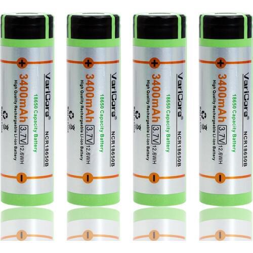New 4PCS VariCore for Panasonic 18650 3400mAh battery NCR18650B with original new 3.7V Suitable for flashlights