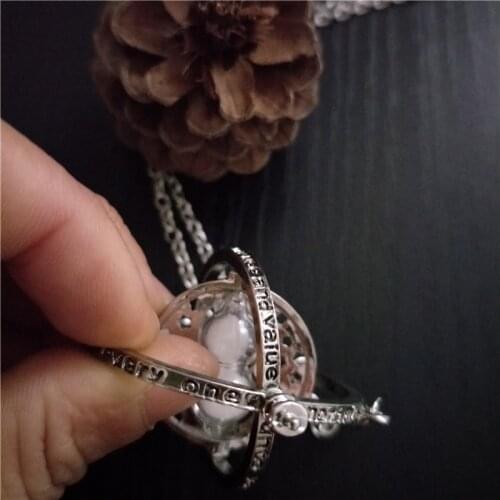 Time timer hourglass pendant necklace astronomic time converter magic school necklace new necklace for movie fans