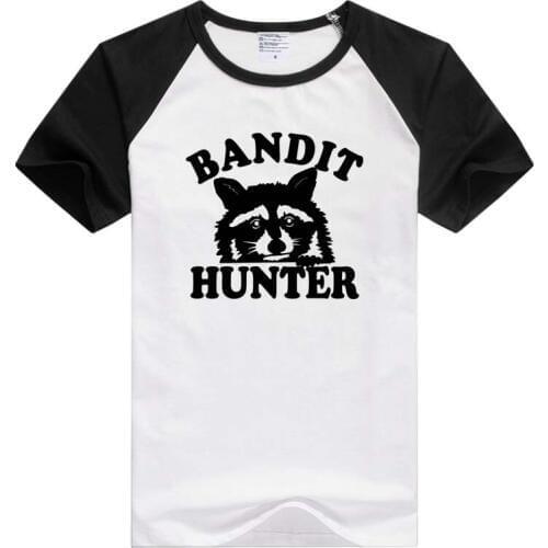 Raccoon Hunter short sleeve casual Men/Women T-shirt Comfortable Tshirt Cool Print tee funny design GA326