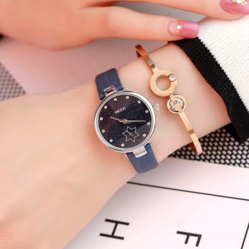 Korean style simple diamond stone female student woman big dial watch personality fashion waterproof ladies watch