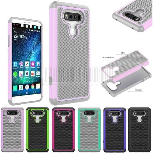 Dual Layer TPU Rubber + Hard PC Hybrid Armor Case Heavy Duty Impact Resistant Cover With/Without Screen Protector For LG V20