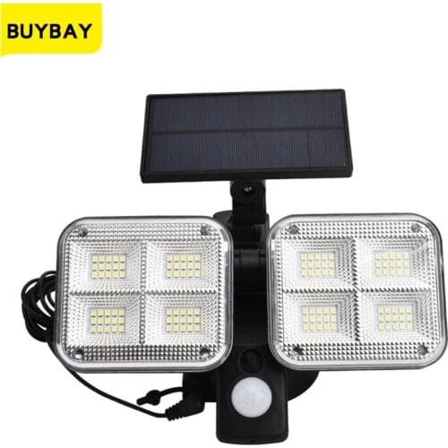 Double Head Solar Flood Light Outdoors Solar Lamp with 5m Line Outdoor Security Lighting for Home Garden Yard Street Front Door