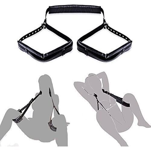 PU Leather Handcuffs Ankle Cuffs Bondage Sponge Under Bed Bdsm Restraints Open Leg Cuff Adult Game Ropes Sex Toys For Woman