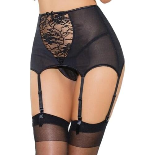 Sexy Lingerie Women High Waist Lace Stockings Garter Belt Sexy Suspender Lingerie Bustier Vintage Goth XXL White Plus Size