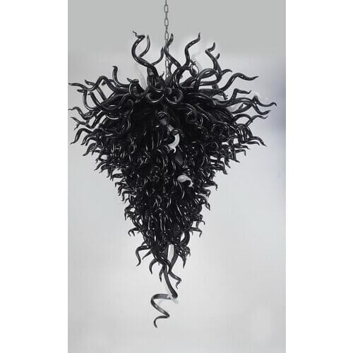 CE UL Certificate and Glass Material Black Chandelier