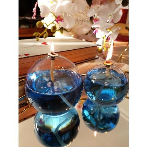Viyale Store Sphere St. Model Glass Oil Lamp Dual Set