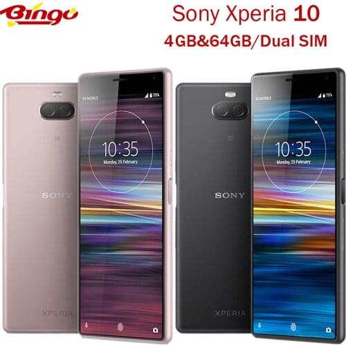 Sony Xperia 10 Android Mobile phone 4G LTE 6.0" Octa core 4GB RAM 64GB ROM Xperia XA3 Dual SIM 13MP&5MP Rear Cameras NFC