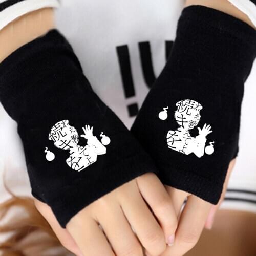 Anime Toilet-bound Hanako-kun Warm Winter Gloves Fingerless Steampunk Knitted Gloves Cosplay Accessories