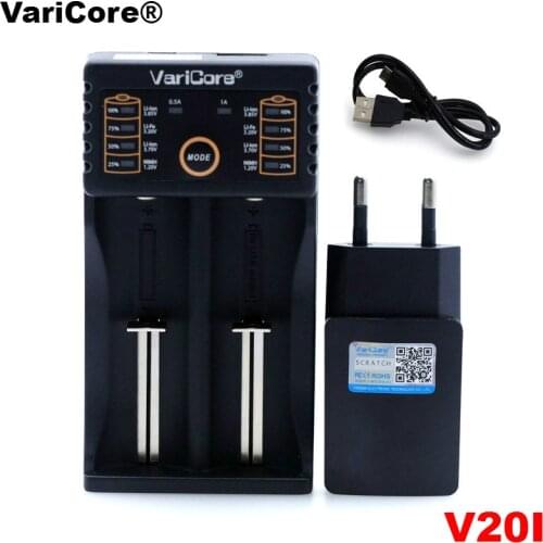VariCore U4 V10 V20I 18650 Charger 1.2V 3.7V 3.2V AA/AAA 26650 NiMH li ion battery Smart Charger 5V 2A EU/US/UK plug