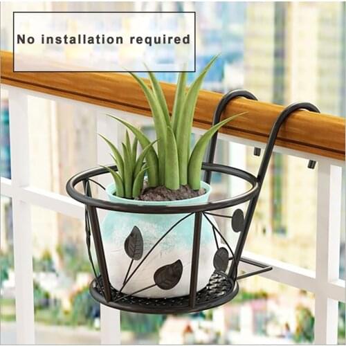 Hanging Flowerpot Wrought Iron Manual Welding Vintage Decoration Plant Accessory Vases for Garden Balcony
