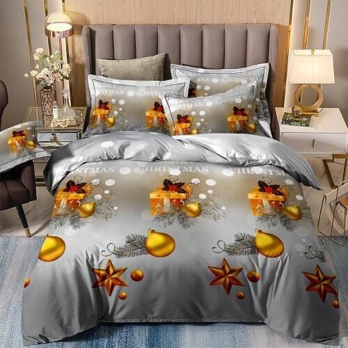 Wong Bedding Merry Christmas Bedding Set xmas gift Duvet Quilt Cover Single Double Twin Queen King Size 3pcs