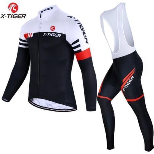 X-Tiger Long Sleeve Cycling Jersey Set Spring MTB Bike Wear Cycling Clothes Ropa Maillot Ciclismo Cycling Set Bicycle Clothing