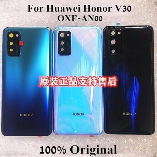 100% Original Back Battery cover For Huawei Honor V30 OXF-AN00 Case Back Housing Door with camera Ring For Honor V30 Back Cover