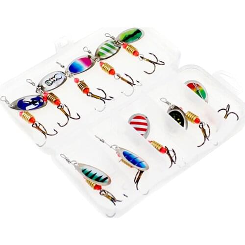 11Pcs Metal Spoons Fishing Lures with Treble Hook Fishing Bait Crankbait