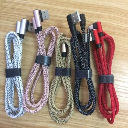 200pcs/lot 1M/3FT 90 Degree Elbow 8 Pin Data Sync USB Cable for iPhone X XS Max cable 6 6s 7 8 PLUS