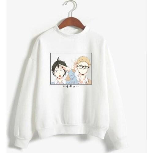 2021 Hot Anime Haikyuu Hoodie Women Funny Cartoon Korean Style Sweatshirt Graphic Hoody Female